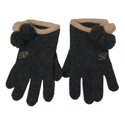 Pre-owned Blumarine Grey Wool Gloves