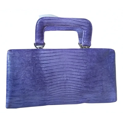 Pre-owned John Galliano Purple Exotic Leathers Handbag
