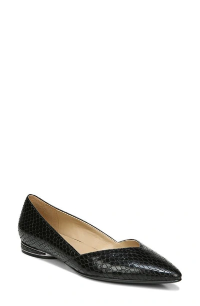 Naturalizer Havana Womens Pointed Toe Flats In Black Leather