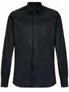 Prada Classic Cotton Poplin Slim-fit Shirt In Black