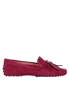 TOD'S TOD'S WOMAN LOAFERS FUCHSIA SIZE 5 SOFT LEATHER,11804805MS 1