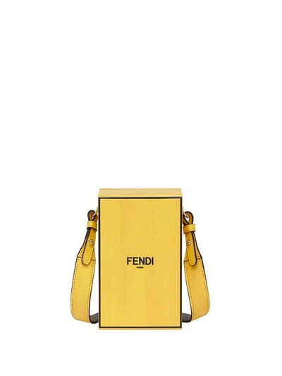 Fendi Vertical Box Shoulder Bag In Yellow
