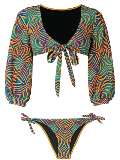 Andrea Iyamah Luna Bikini Set In Multicolour