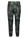 DOLCE & GABBANA DOLCE & GABBANA METALLIC PEACOCK PRINT TROUSERS