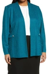 MING WANG TEXTURED KNIT JACKET,L8701AB