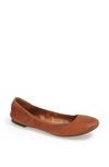 Lucky Brand Emmie Womens Leather Round Toe Ballet Flats In Orange