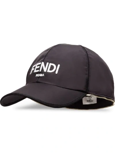 Fendi Logo护耳棒球帽 In Black