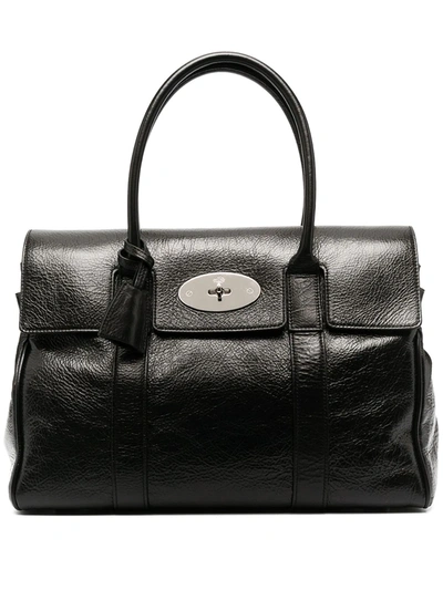 Mulberry Bayswater Leather Tote Bag In Black