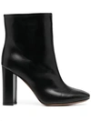 L'autre Chose Pointed Toe Block Heel Ankle Boots In Black