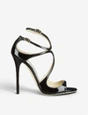 JIMMY CHOO LANCE 115 PATENT-LEATHER HEELED SANDALS,834-10132-LANCEPAT