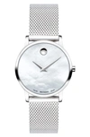 MOVADO MUSEUM CLASSIC MESH STRAP WATCH, 28MM,0607350