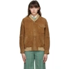 GUCCI BROWN SUEDE OVERSIZED BOMBER JACKET