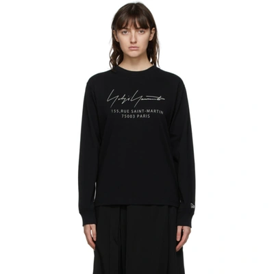 Yohji Yamamoto Black Logo Long Sleeve T-shirt In 1 Black