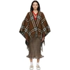 BURBERRY BURBERRY REVERSIBLE BROWN WOOL PONCHO