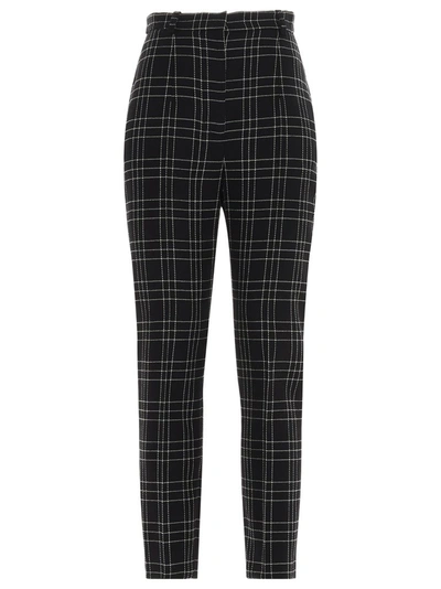 Alexander Mcqueen Checked Tailored Pants In Black