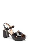 Prada Crisscross Platform Sandal In Black
