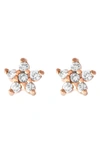 Girls Crew Teeny Tiny Star Stud Earrings In Rose Gold