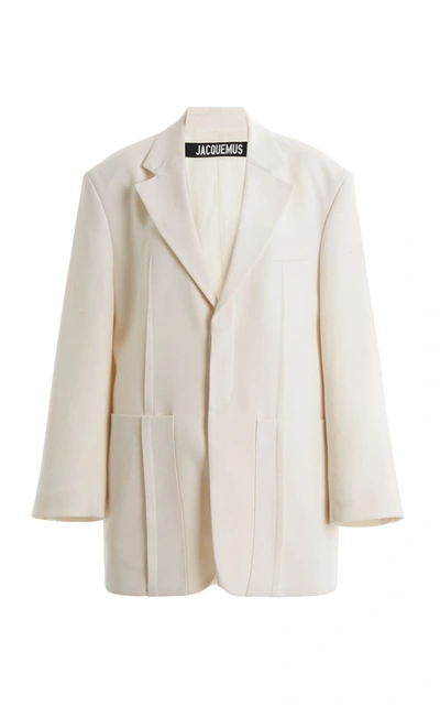 Jacquemus Oversized Wool-blend Blazer In White