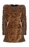 RAISA VANESSA WOMEN'S LEOPARD-PRINT VELVET MINI DRESS