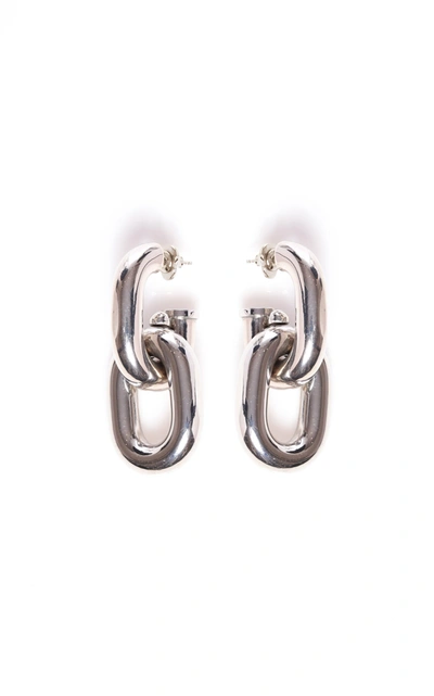 Rabanne Xl Link Double Circle Earrings In Silver