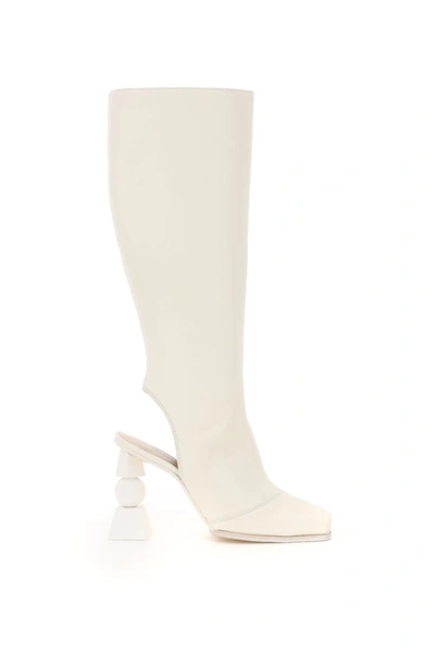 Jacquemus Olive Leather Boots In White