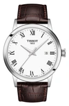 TISSOT TISSOT CLASSIC DREAM LEATHER STRAP WATCH, 42MM,T1294101601300