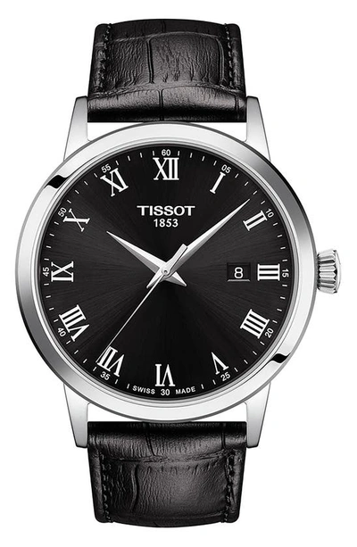 TISSOT TISSOT CLASSIC DREAM LEATHER STRAP WATCH, 42MM,T1294101605300