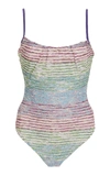 MISSONI WOMEN'S METALLIC STRIPED ONE-PIECE SWIMSUIT