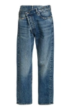 R13 CROSSOVER DISTRESSED LOW-RISE WIDE-LEG JEANS