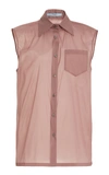 PRADA SLEEVELESS SILK-BLEND SHIRT