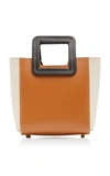 Staud Shirley Two-piece Leather Tote Bag In Brown