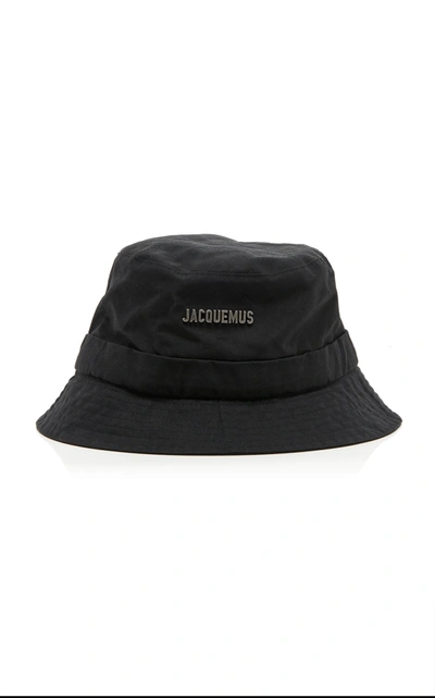 Jacquemus Le Bob Gadjo Cotton Bucket Hat In Black