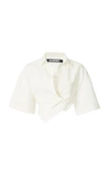 Jacquemus La Chemise Capri Linen Wrap Shirt In Neutral