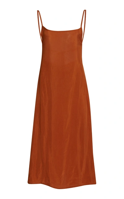 Anemos Women's K.m. Washed Cupro Midi Dress In Orange