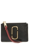 Marc Jacobs Snapshot Small Leather Wallet In Black/ Chianti