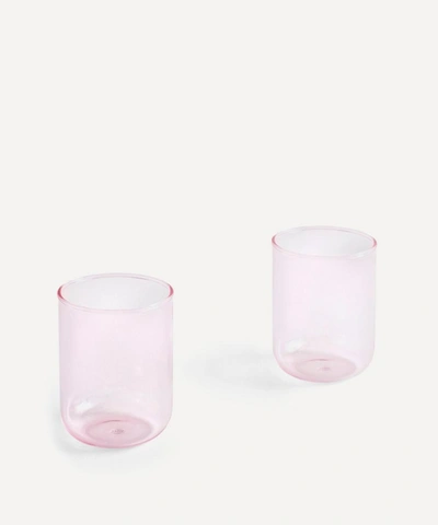 Hay Tint Set Of Two Glass Tumblers In Pink