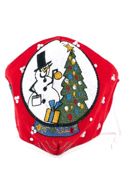 Whoopi Snowy In The Snow Globe Adult Face Mask In Red