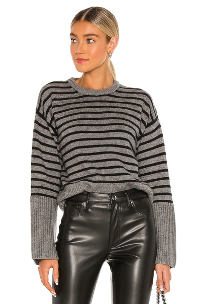 Equipment Women's Chantine Stripe Wool & Cashmere Sweater In Gray Flannel/true Black