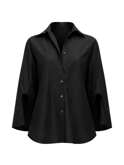 3.1 Phillip Lim 캐스케이드 소매 셔츠 In Black