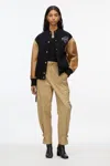 3.1 Phillip Lim Boxy Fit Varsity Bomber Jacket Midnight/black/latte In Midnight Multi