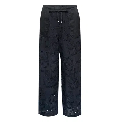 3.1 Phillip Lim 3d Flower Embroidered Straight Pants In Blue