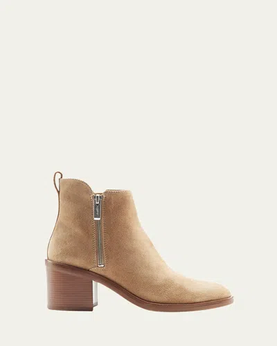 3.1 Phillip Lim 70mm Alexa Suede Zip Ankle Booties In Brown