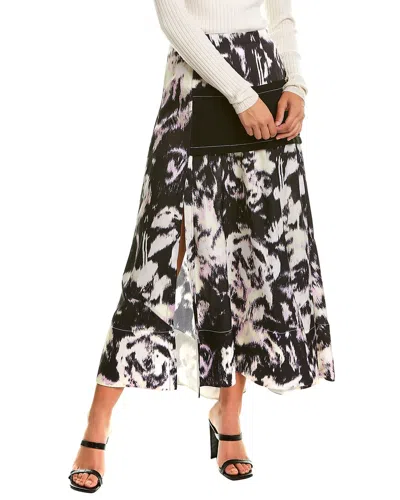 3.1 Phillip Lim Abstract Midi Skirt In Black