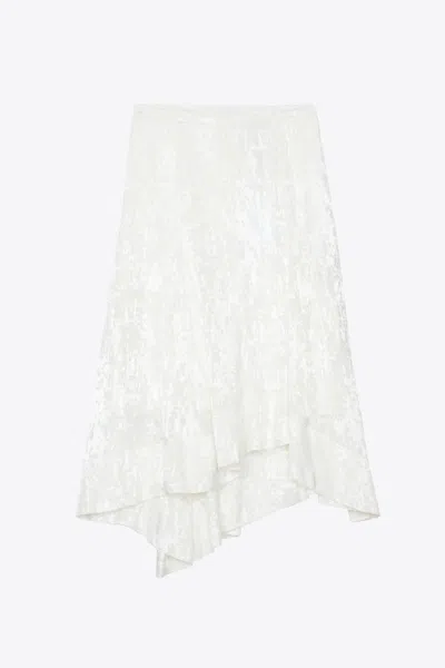 3.1 Phillip Lim Abstract Textured Devore Asymmetric Skirt In Yellow