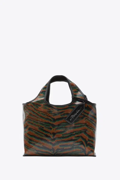 3.1 Phillip Lim Abstract Tiger Mini Market Tote In Sierra Multi