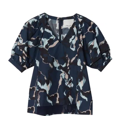 3.1 Phillip Lim Abstract Vines Lantern Sleeve Top In Multi