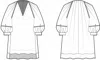 3.1 Phillip Lim Abstract Vines Lantern Slv Top In Multi