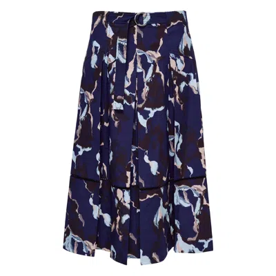 3.1 Phillip Lim Abstract Vines Utility Skirt In Blue
