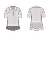 3.1 Phillip Lim Airy Open Cable Dbl Layer Ss Polo W Pltd Chiffon C In White