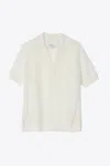 3.1 Phillip Lim Airy Open Cable Double Layer Short Sleeve Polo With Pleated Chiffon Combo In Animal Print